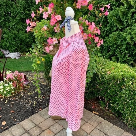 Gap•S•Fitted Boyfriend Shirt•Pink Polka Dots•Button Down Shirting•100% Cotton🌼 - Picture 3 of 6